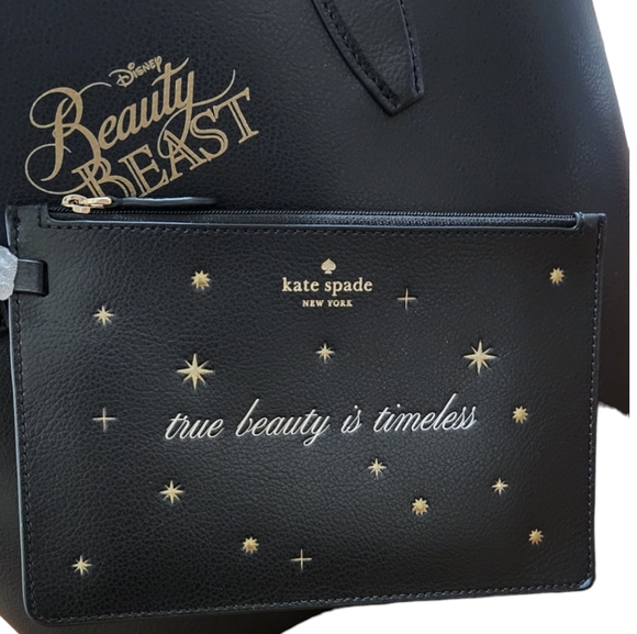 🆕️Disney X Kate Spade Beauty And The Beast Small Reversible Tote and Wristlet - Picture 15 of 17
